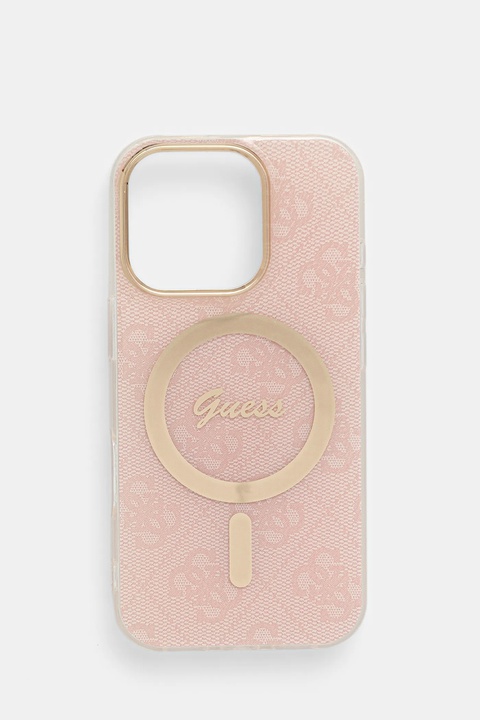 Guess etui na telefon iPhone 16 Pro 6.3" kolor różowy GUHMP16LH4STP - zdjęcie produktu nr 1