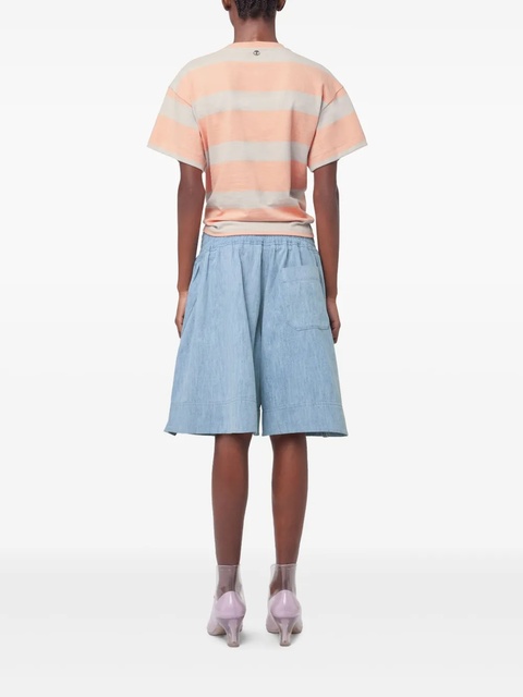 Rabanne logo-appliqué denim shorts - Blue - zdjęcie produktu nr 2