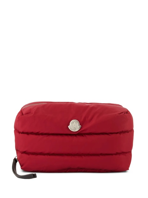Moncler Caradoc quilted logo-plaque beauty case - Red - zdjęcie produktu nr 1