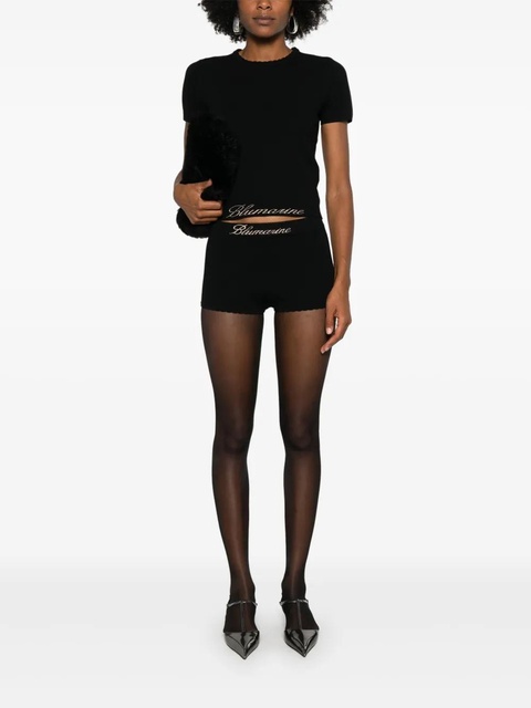 Blumarine logo-jacquard T-shirt - Black - zdjęcie produktu nr 2