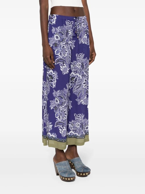 ETRO floral-print wide-leg trousers - Blue - zdjęcie produktu nr 2