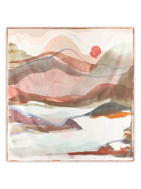 Loro Piana landscape-print silk scarf - Brown - zdjęcie produktu nr 2
