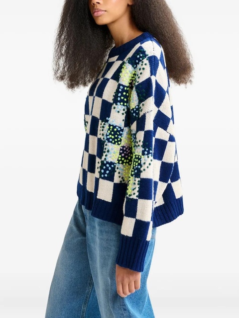Essentiel Antwerp Inter embroidered sweater - Blue - zdjęcie produktu nr 2