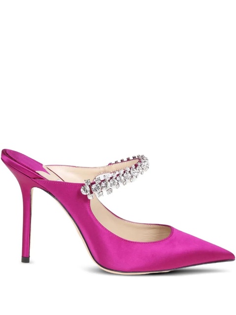Jimmy Choo 100mm crystal-embellished pointed mules - Pink - zdjęcie produktu nr 1