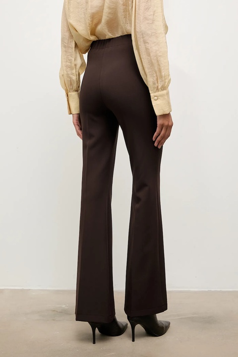 Answear.LAB spodnie damskie kolor brązowy dzwony high waist - zdjęcie produktu nr 1