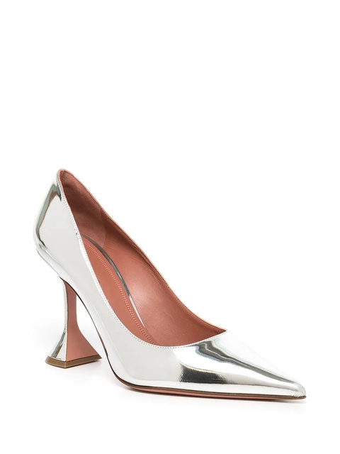 Amina Muaddi Amina 96mm metallic pumps - Silver - zdjęcie produktu nr 1