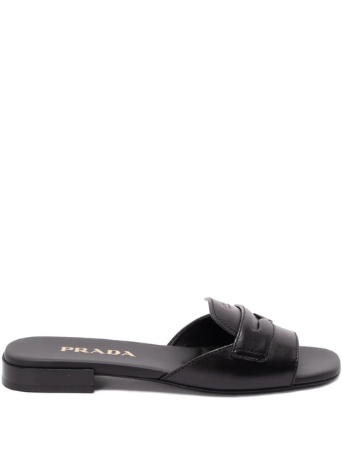 Prada penny-strap leather sandals - Black - zdjęcie produktu nr 1