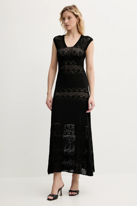 Twinset sukienka kolor czarny maxi rozkloszowana 251TT3210 - zdjęcie produktu nr 2