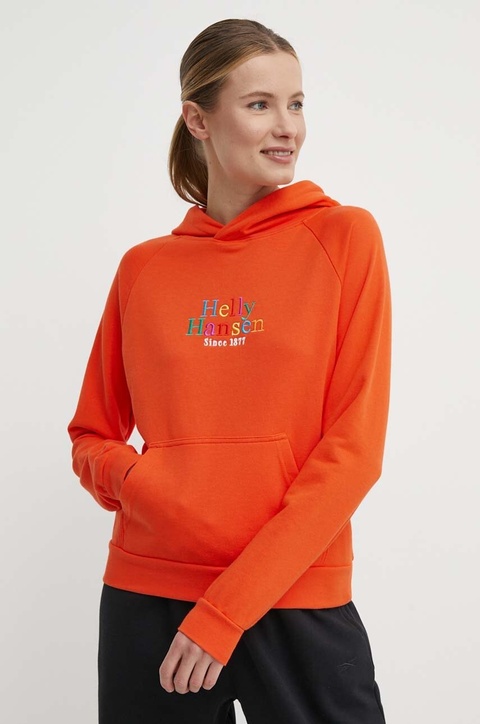 Helly Hansen bluza damska kolor pomarańczowy z kapturem z aplikacją 54239 - zdjęcie produktu nr 2