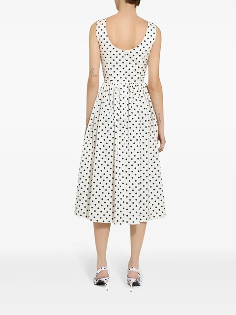 Dolce & Gabbana polka-dot cotton midi dress - White - zdjęcie produktu nr 1