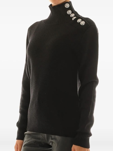 Rabanne button-detail turtleneck sweater - Black - zdjęcie produktu nr 2