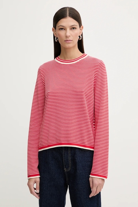 Marc O'Polo sweter bawełniany damski kolor czerwony lekki 600602360007 - zdjęcie produktu nr 1