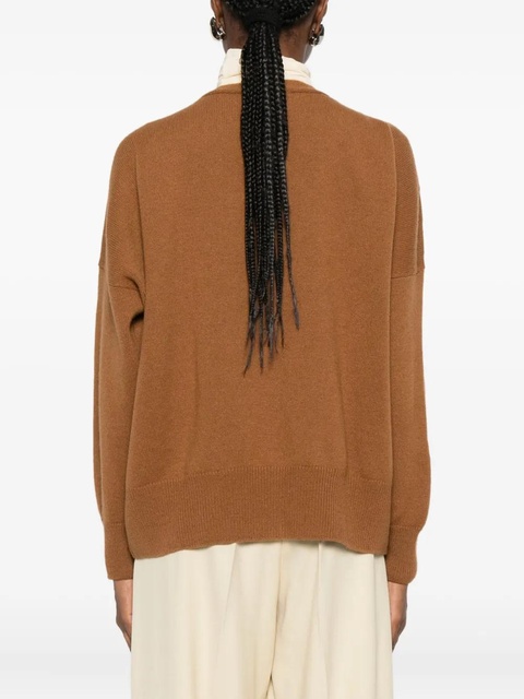 SOLOTRE V-neck cardigan - Brown - zdjęcie produktu nr 2