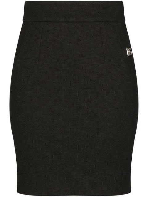 Dolce & Gabbana DG-logo Milano-rib miniskirt - Black - zdjęcie produktu nr 1