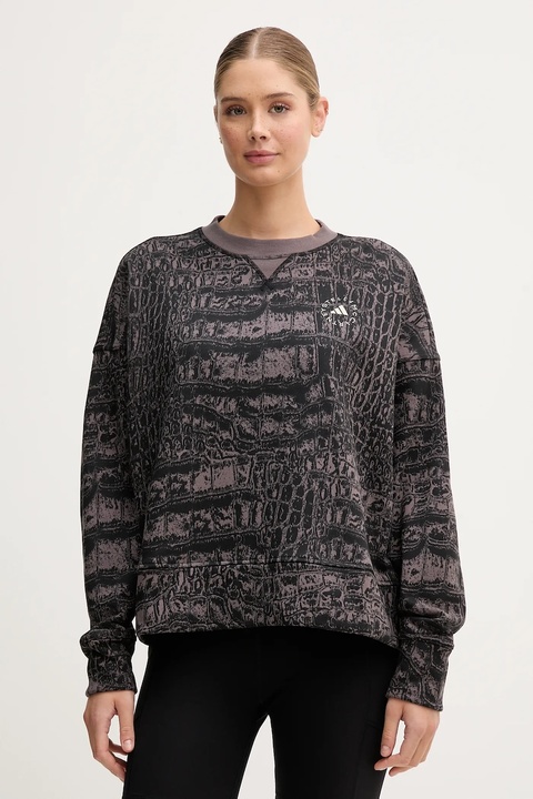 adidas by Stella McCartney bluza treningowa damska kolor czarny wzorzysta JN2215 - zdjęcie produktu nr 1