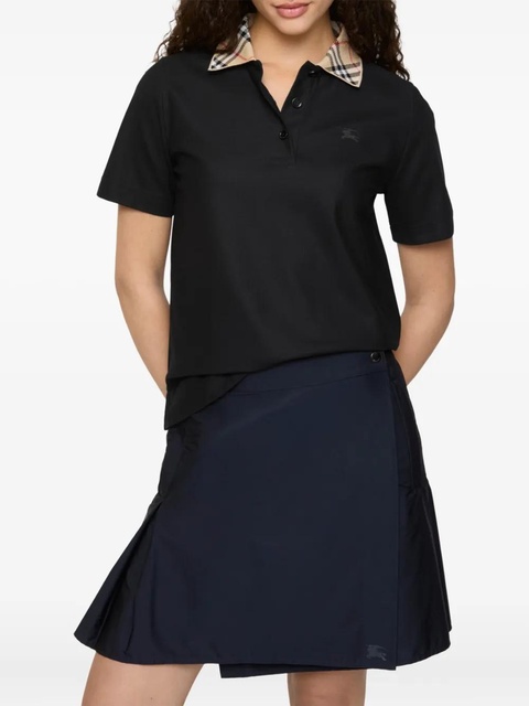 Burberry checked-collar cotton polo shirt - Black - zdjęcie produktu nr 2