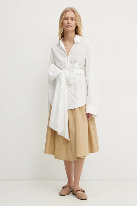 Forte Forte spódnica bawełniana kolor zielony midi rozkloszowana 13619.my skirt - zdjęcie produktu nr 2