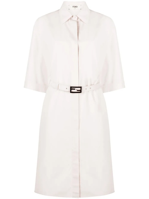 FENDI belted cotton shirtdress - Pink - zdjęcie produktu nr 1