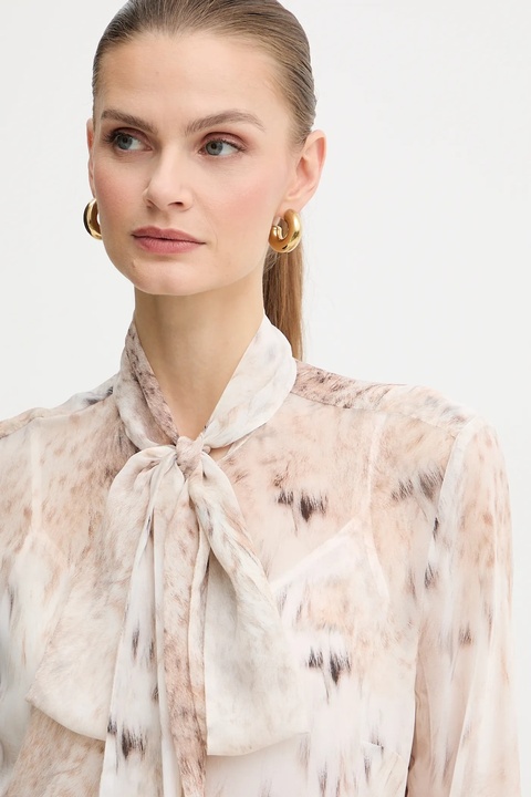 Marciano Guess koszula VERITY damska kolor beżowy regular z wiązanym dekoltem 5BGH14 7310A - zdjęcie produktu nr 2