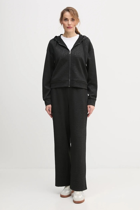 Dkny spodnie dresowe KNIT PANTS damskie kolor czarny wzorzyste P5MF6CSD - zdjęcie produktu nr 2
