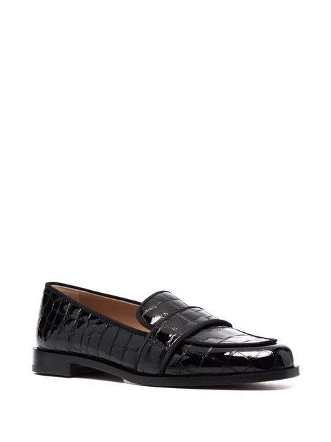 Aquazzura Martin snakeskin mocassins - Black - zdjęcie produktu nr 1