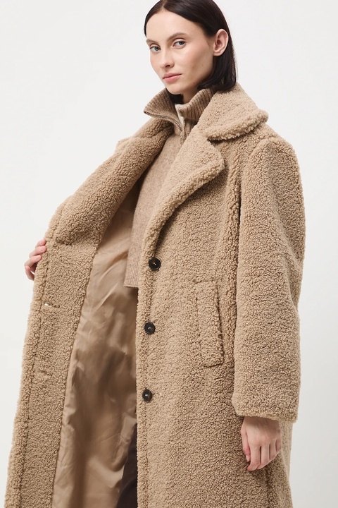 Medicine płaszcz damski kolor brązowy - zdjęcie produktu nr 2