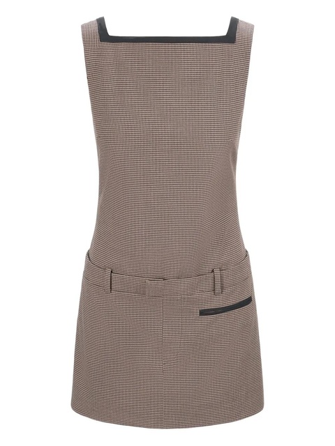 STAUD check-pattern welt-pocket mini dress - Brown - zdjęcie produktu nr 1