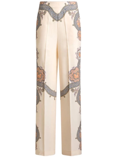 ETRO Year of Snake silk palazzo trousers - Neutrals - zdjęcie produktu nr 1