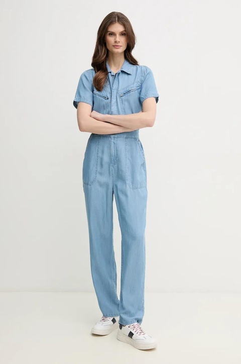 Pepe Jeans kombinezon ESMERALDA kolor niebieski z kołnierzykiemm PL230510 - zdjęcie produktu nr 2