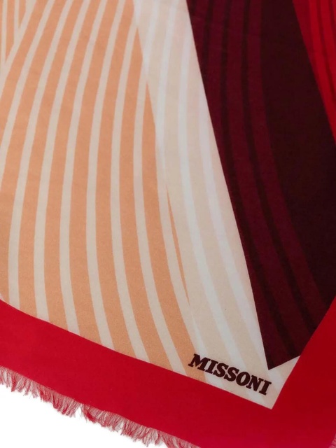 Missoni multi-striped silk scarf - Red - zdjęcie produktu nr 2