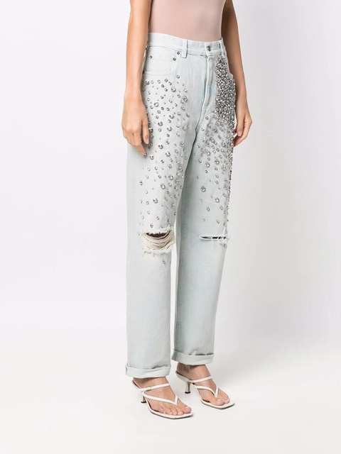 Golden Goose Kim cabochon-crystal bleached jeans - Blue - zdjęcie produktu nr 2