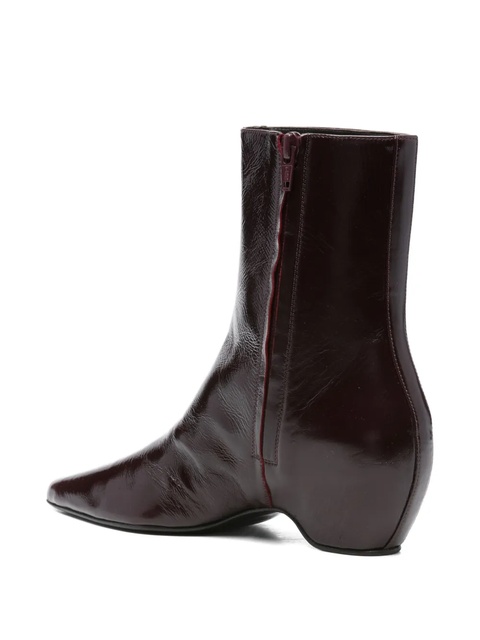KHAITE 30mm Sybil leather ankle boots - Red - zdjęcie produktu nr 2