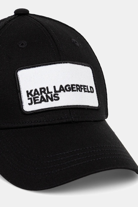 Karl Lagerfeld Jeans czapka z daszkiem kolor czarny z aplikacją A2M33089 - zdjęcie produktu nr 1