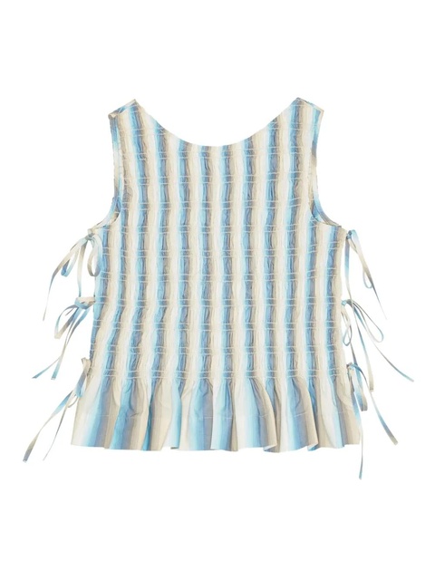 GANNI striped blouse - Neutrals - zdjęcie produktu nr 1