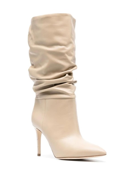 Paris Texas 90mm ruched calf-length boots - Neutrals - zdjęcie produktu nr 1