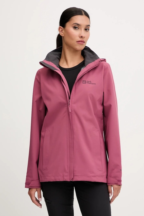 Jack Wolfskin kurtka outdoorowa Trailtime 2L kolor bordowy A63902 - zdjęcie produktu nr 1