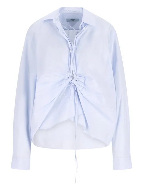 Prada lace-up detail shirt - Blue - zdjęcie produktu nr 1