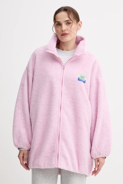 American Vintage kurtka kolor różowy przejściowa oversize HOK17A - zdjęcie produktu nr 1