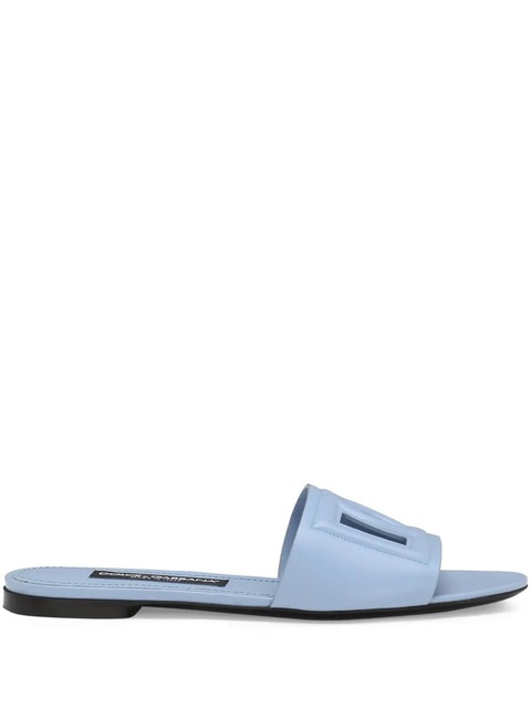 Dolce & Gabbana DG Logo leather sandals - Blue - zdjęcie produktu nr 1