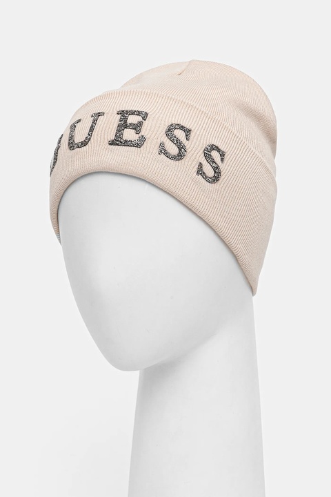 Guess czapka kolor beżowy AW5398 POL01 - zdjęcie produktu nr 2