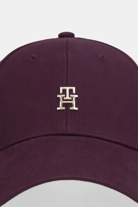 Tommy Hilfiger czapka z daszkiem bawełniana kolor bordowy z aplikacją AW0AW17631 - zdjęcie produktu nr 2