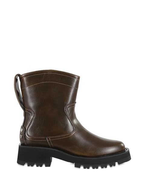 GANNI stitched leather boots - Brown - zdjęcie produktu nr 2