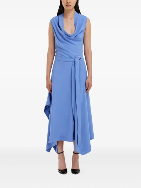 Ferragamo cowl-neck asymmetric dress - Blue - zdjęcie produktu nr 1