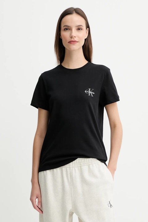 Calvin Klein Jeans t-shirt bawełniany damski kolor czarny LV047C905G - zdjęcie produktu nr 1