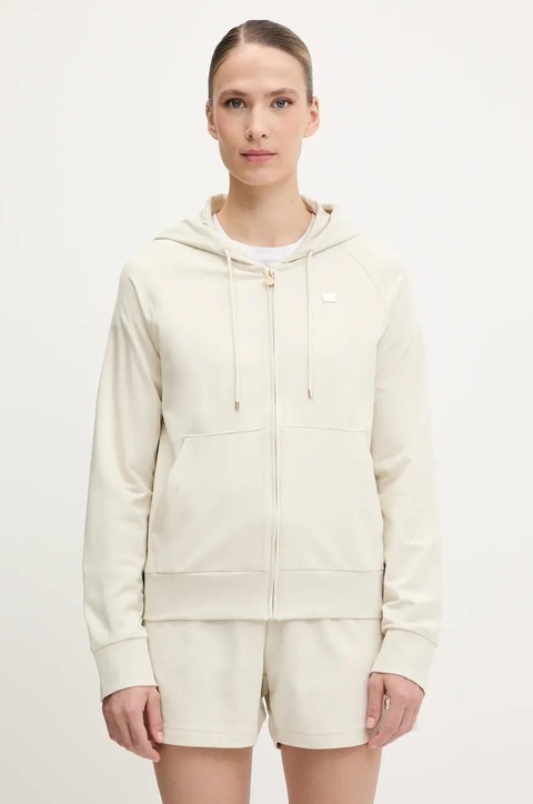 EA7 Emporio Armani bluza damska kolor beżowy z kapturem gładka AF13135.7W000078 - zdjęcie produktu nr 1