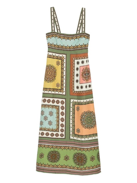 ALEMAIS Contina square-neck midi dress - Green - zdjęcie produktu nr 1