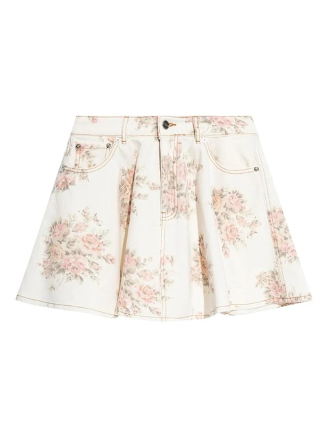 GANNI floral-print mini skirt - Neutrals - zdjęcie produktu nr 1