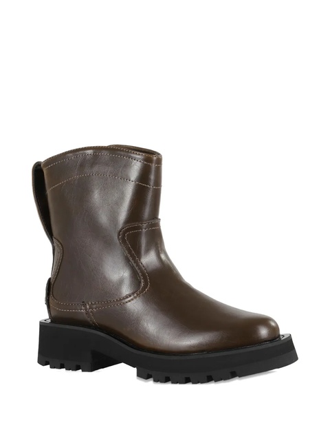 GANNI stitched leather boots - Brown - zdjęcie produktu nr 2