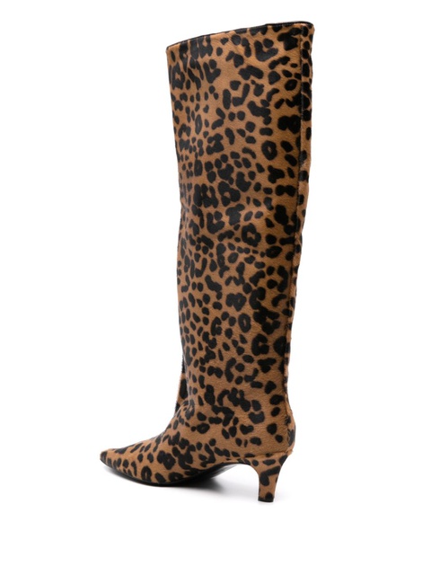TOTEME 35mm leopard-print brushed boots - Brown - zdjęcie produktu nr 2