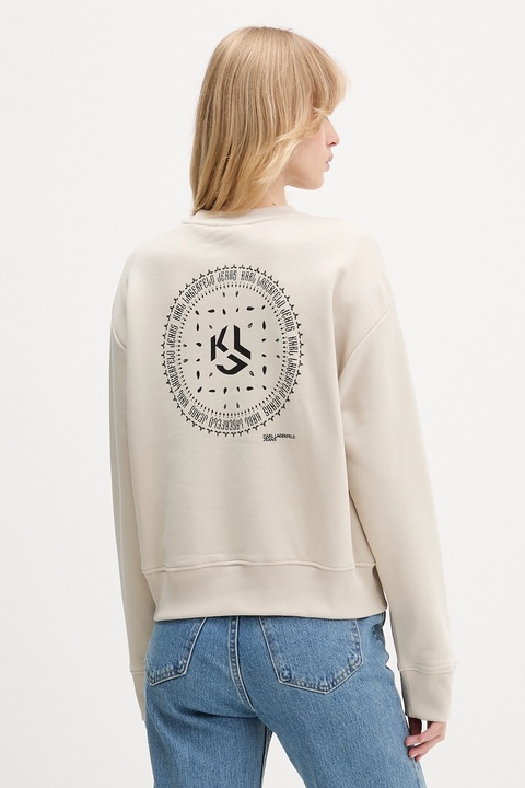 Karl Lagerfeld Jeans bluza damska kolor beżowy z nadrukiem A4W20003 - zdjęcie produktu nr 2